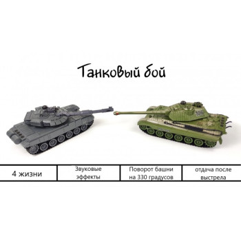 Радиоуправляемый танковый бой ZEGAN (2 танка, 2.4G, 1:28) ZG-820