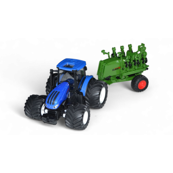 Радиоуправляемый фермерский трактор с зерновой сеялкой, мет. кузов, широкие колеса 6CH масштаб 1:24 2.4G