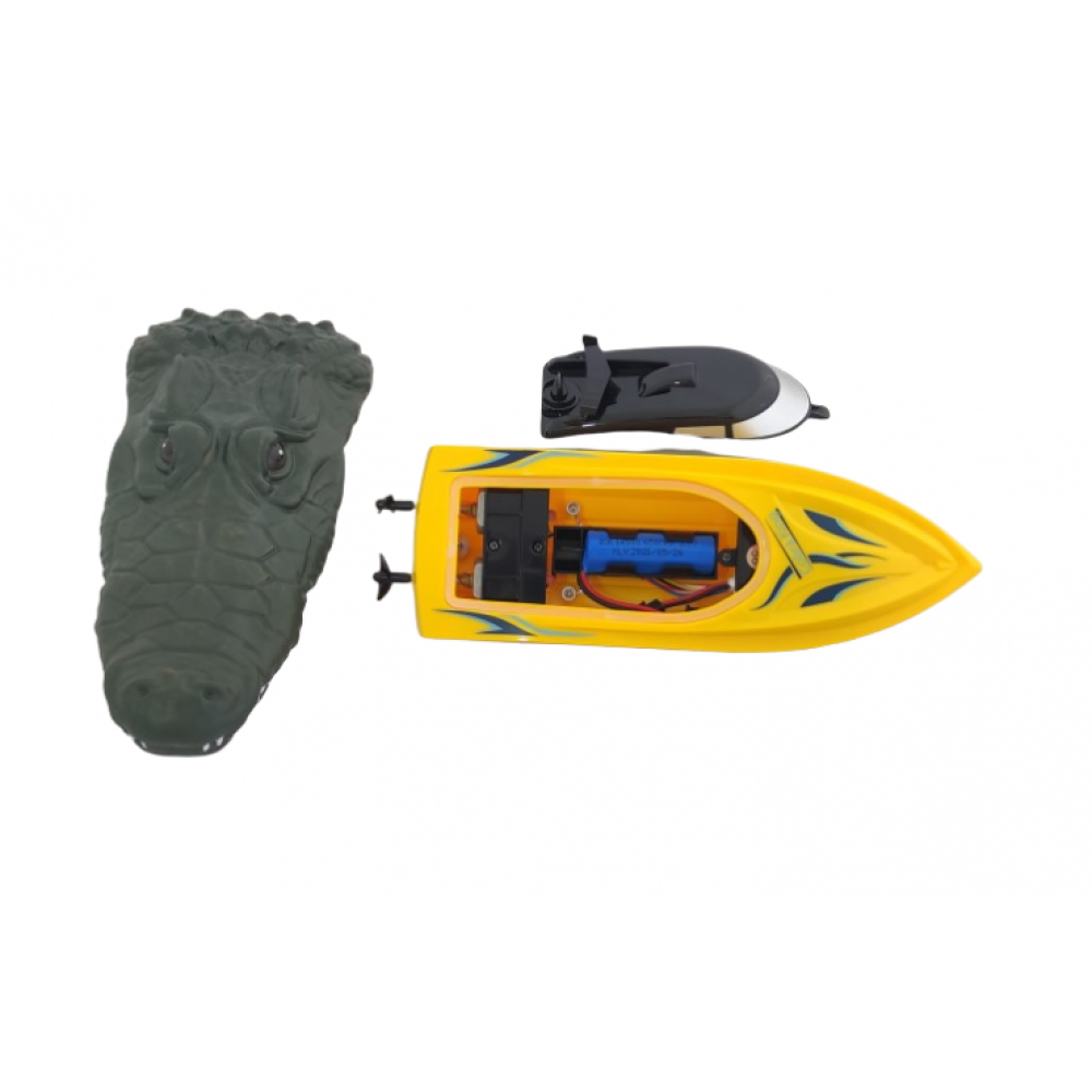 Радиоуправляемый катер крокодил 2 в 1 RH702-YELLOW