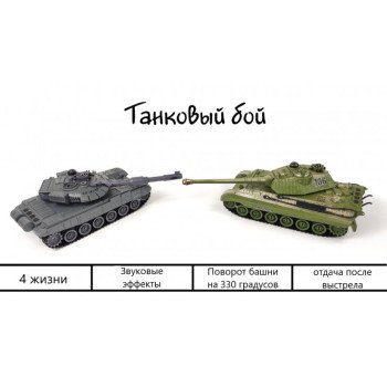 Радиоуправляемый танковый бой ZEGAN (2 танка, 2.4G, 1:28) ZG-820