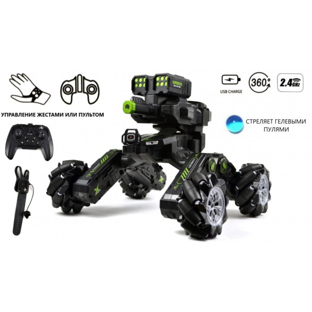 Радиоуправляемая Дрифт Машина PRON-378-GREEN (Управление жестами, пар, стреляет гелевыми пулями)