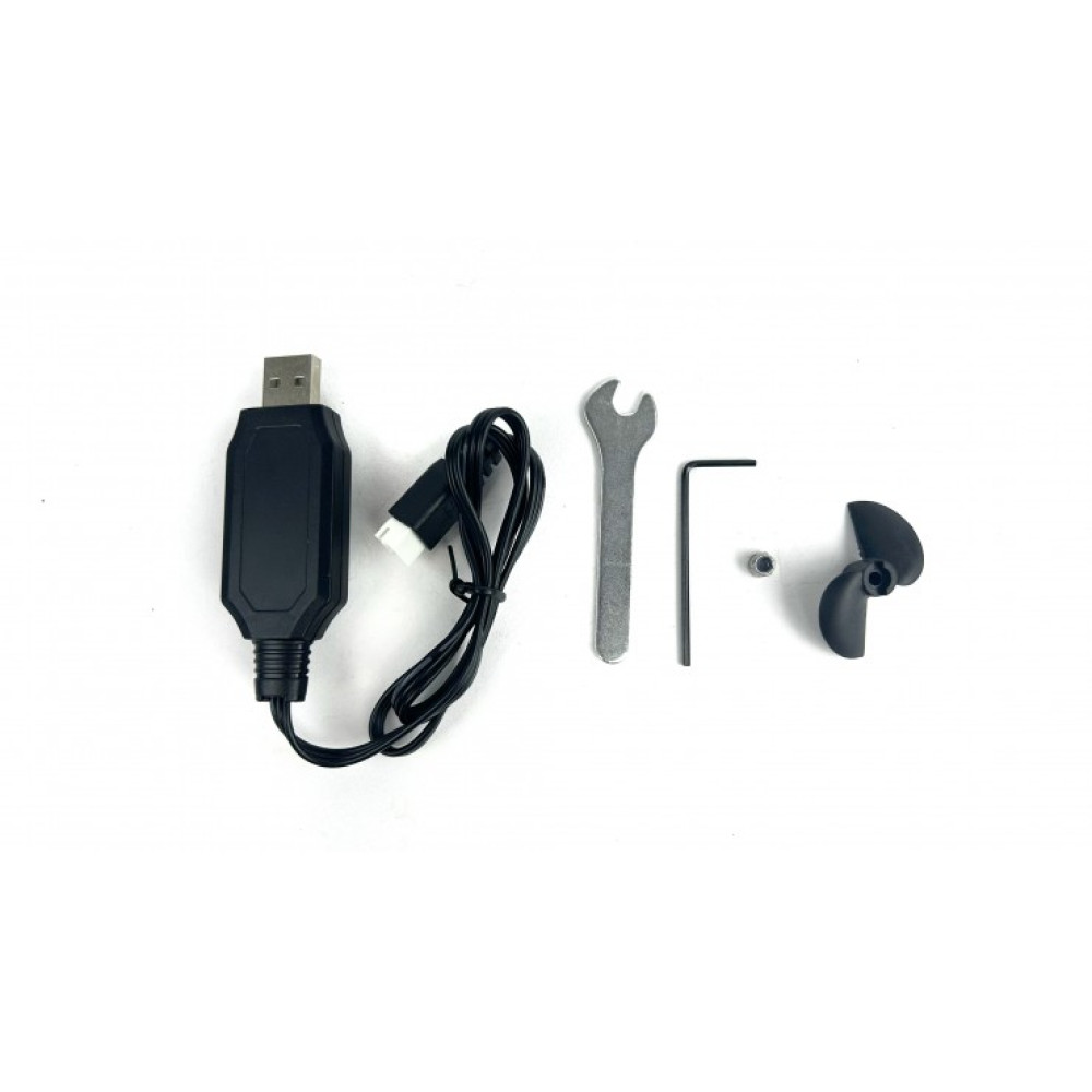 Гоночный катер на радиоуправлении (2.4G, до 35 км/ч, 47 см) HJ810B-B-BLACK