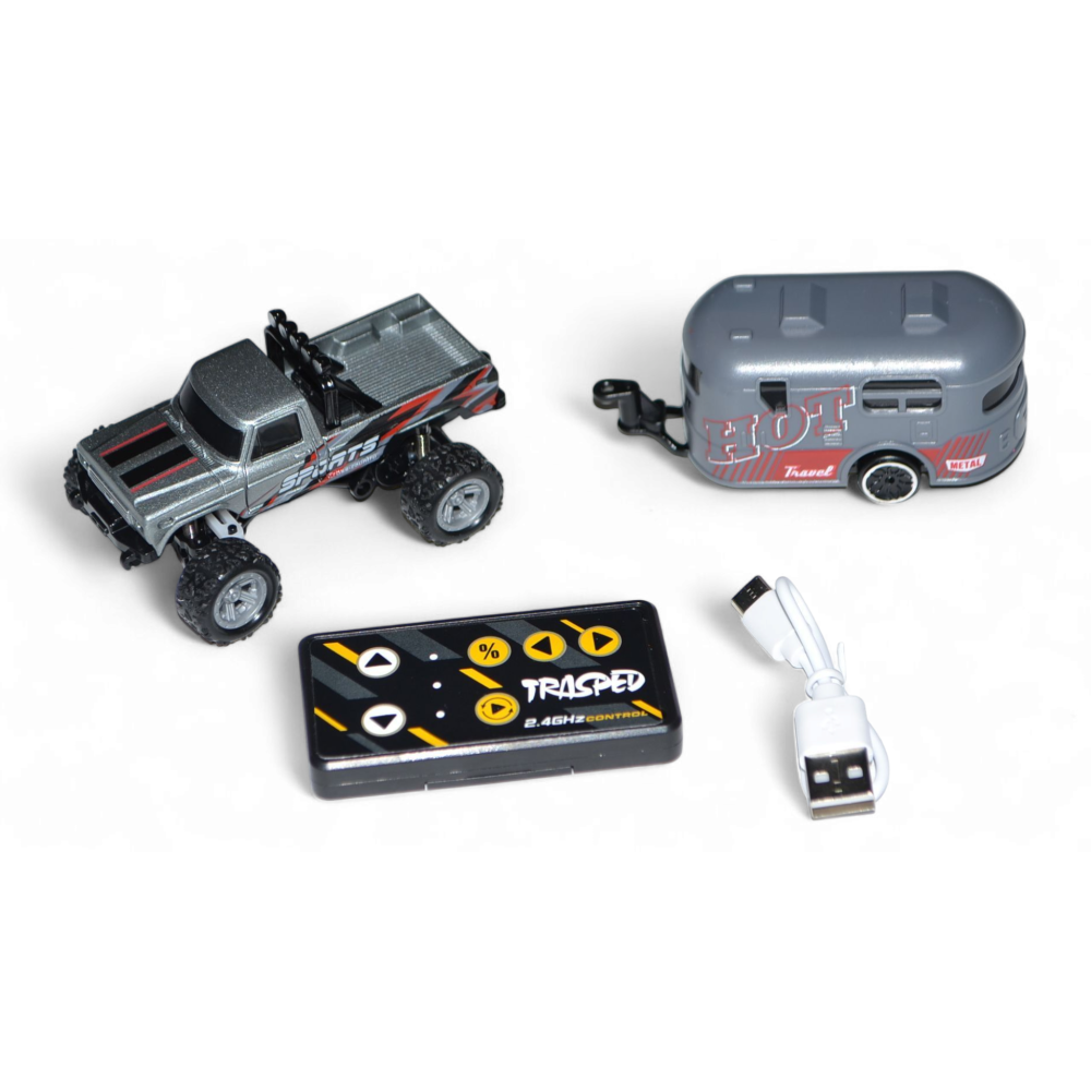 Радиоуправляемый внедорожник Минитрак с прицепом 2WD масштаб 1:64 2.4G