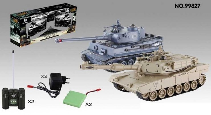 Радиоуправляемый танковый бой M1A2 vs Tiger 1:28 2,4G ZEGAN 99827
