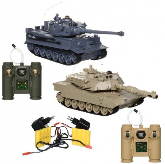 Радиоуправляемый танковый бой M1A2 vs Tiger 1:28 2,4G ZEGAN 99827